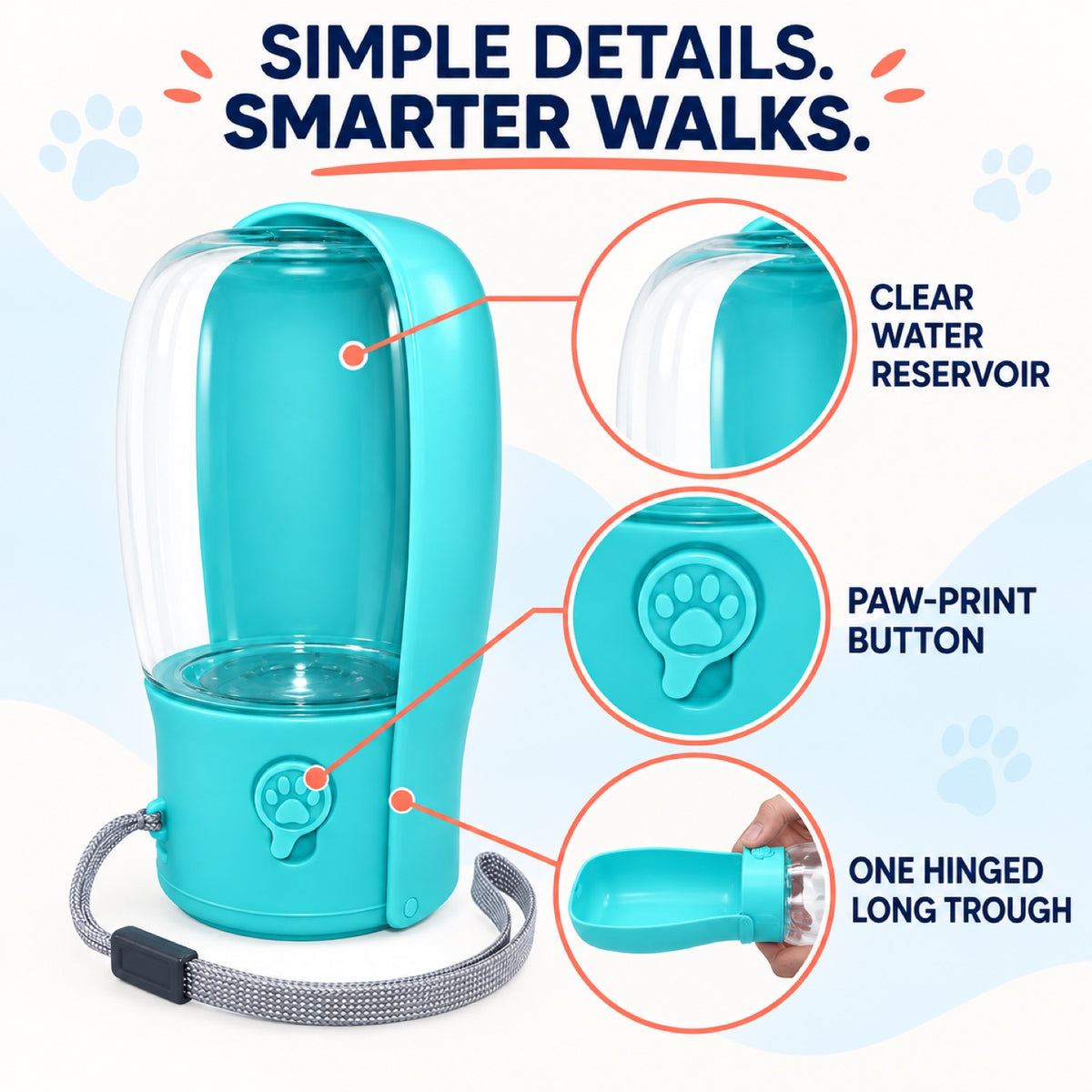 Foldable Silicone Pet Travel Water Bottle, 280 mL, 3 Colors, By GAVPEPY image 3 - 2.jpg