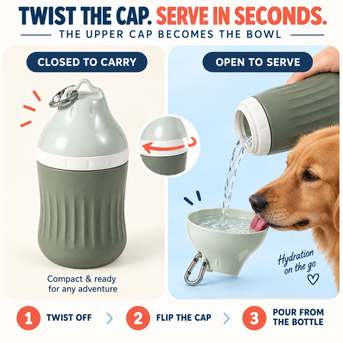 Compact Pet Water Dispenser, 220 or 420 mL, 5 Colors, By GAVPEPY image 3 - 2.jpg