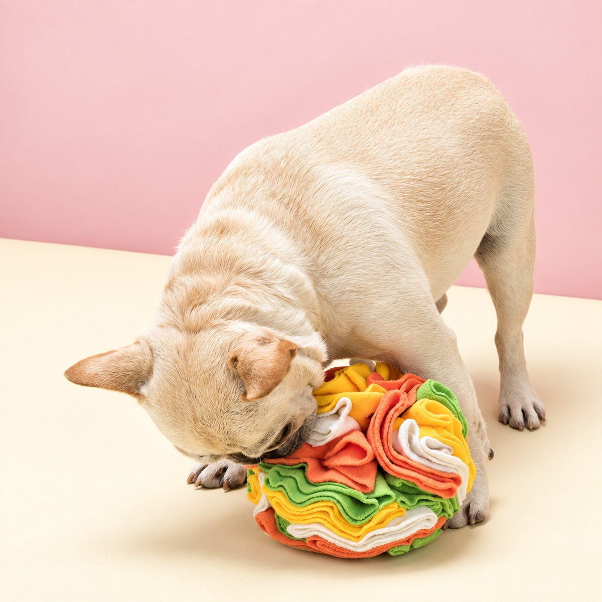 Dog Snuffle Ball, Fleece Treat Search And Toss Enrichment Toy, 3 Sizes And 20 Color Styles, By GAVPEPY image 2 - 2.jpg