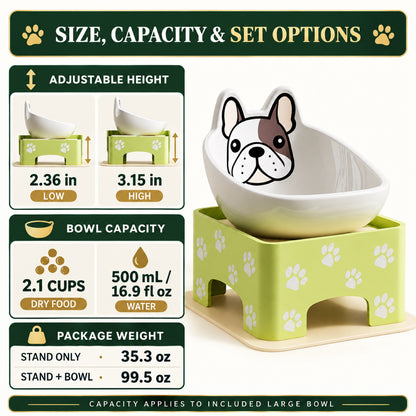Adjustable Ceramic Pet Bowl Table, 2 Set Options, By GAVPEPY image 3 - 2.jpg
