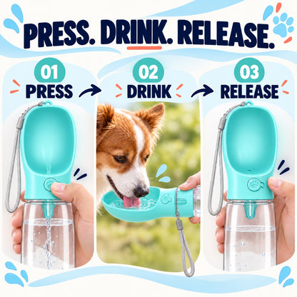 Portable Pet Water Bottle, 350 or 550 mL, 3 Colors, By GAVPEPY image 3 - 2.jpg