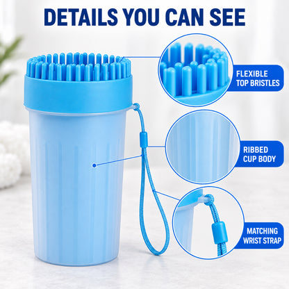 GAVPEPY TPR Silicone-Brush Paw Washer Cup, Sizes M, L, Blue, Green, Pink, after rainy walks, park visits and everyday outdoor trips; a reusable cup design for rinsing paws after walks and outdoor play image 2 - 2.jpg