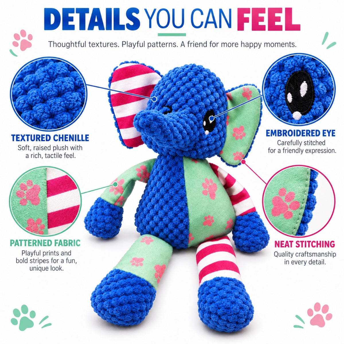 Plush Squeaky Animal Dog Toy, 3 Styles, By GAVPEPY image 3 - 2.jpg