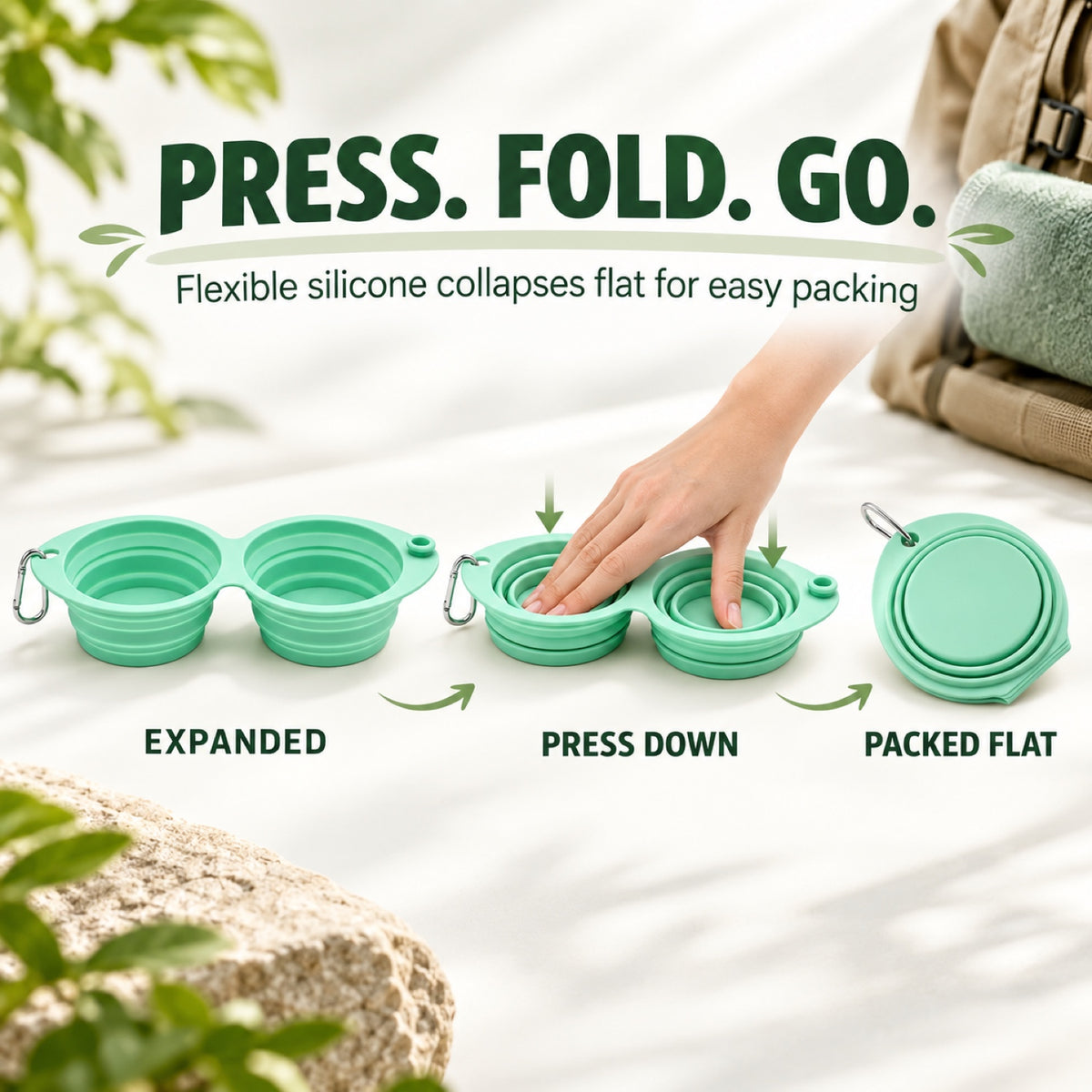 Foldable Dual-Use Silicone Pet Bowl, 7 Colors, By GAVPEPY image 3 - 2.jpg