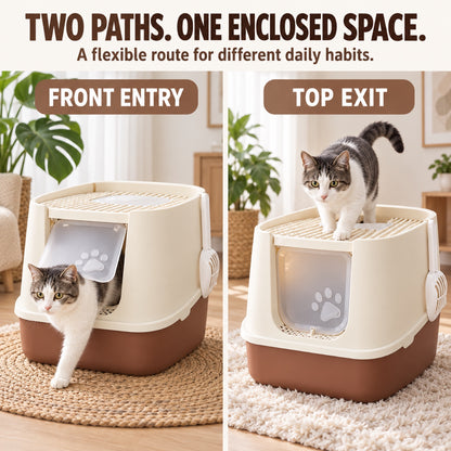 GAVPEPY Extra Large Top-Entry Enclosed Cat Litter Box, 2 Options image 3 - 2.jpg