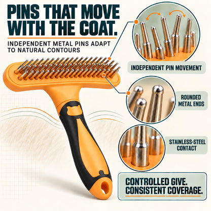 Double-Row Pet Grooming Rake, 5 Colors, By GAVPEPY image 3 - 2.jpg