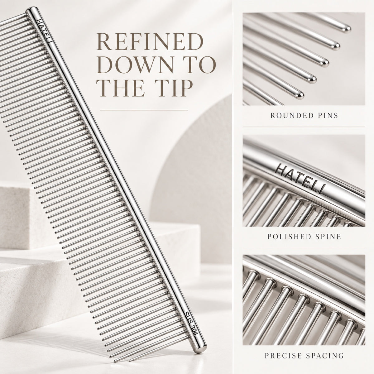 304 Stainless Steel Pet Grooming Comb, 22 Styles, By GAVPEPY image 3 - 2.jpg