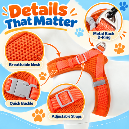 Breathable Mesh Dog Harness, 7 Colors and 4 Sizes, By GAVPEPY image 3 - 2.jpg