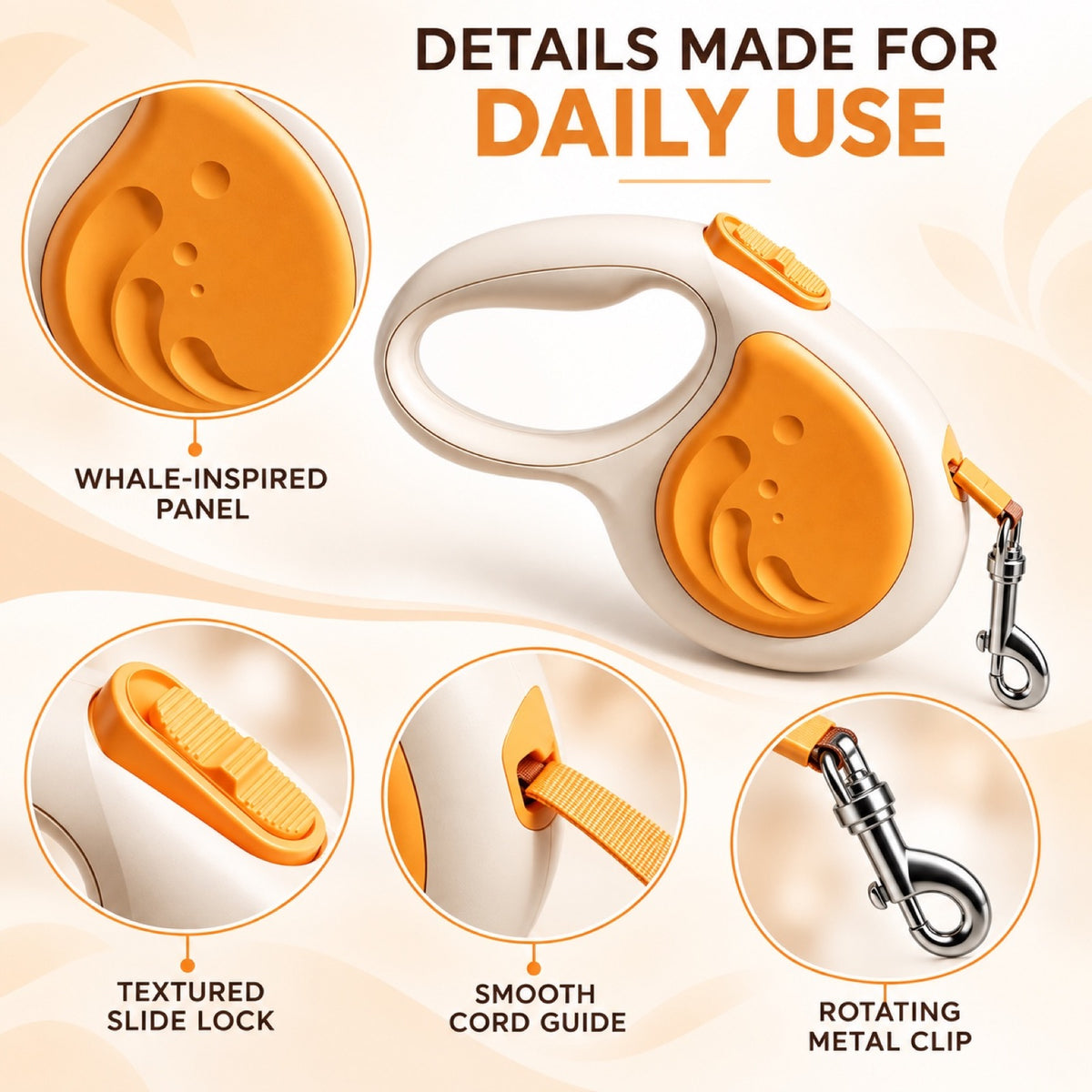 Whale-Shaped Retractable Dog Leash, 2 Colors and 2 Lengths, By GAVPEPY image 3 - 2.jpg