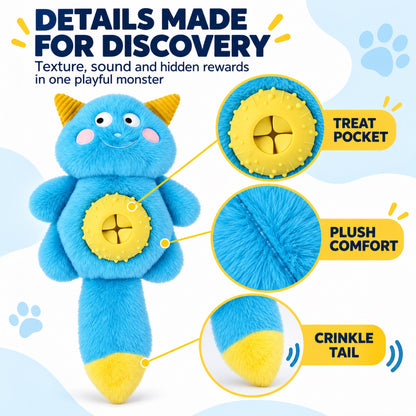 Plush Monster Treat-Dispensing Dog Toy, 3 Colors, By GAVPEPY image 3 - 2.jpg