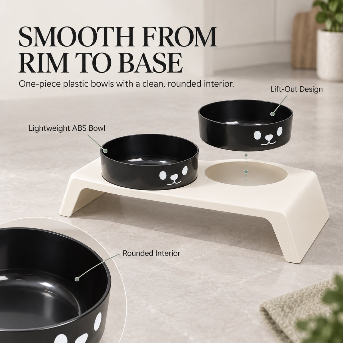 Cat-Face Double Pet Bowl, 2 Colors, By GAVPEPY image 3 - 2.jpg