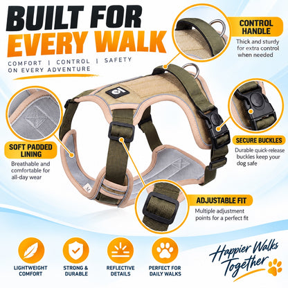 Padded No-Pull Dog Harness With Handle, 4 Colors and 4 Sizes, By GAVPEPY image 3 - 2.jpg