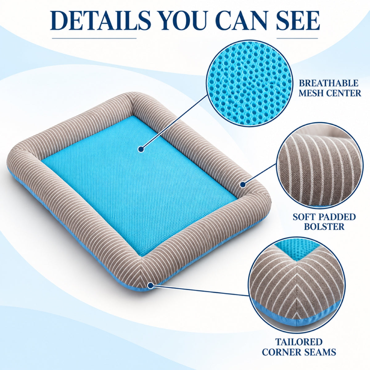 Breathable Mesh Cooling Pet Bed, 4 Patterns & 4 Sizes, By GAVPEPY image 3 - 2.jpg