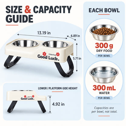 Raised Stainless Steel Double Pet Bowl, 3 Colors, By GAVPEPY image 3 - 2.jpg
