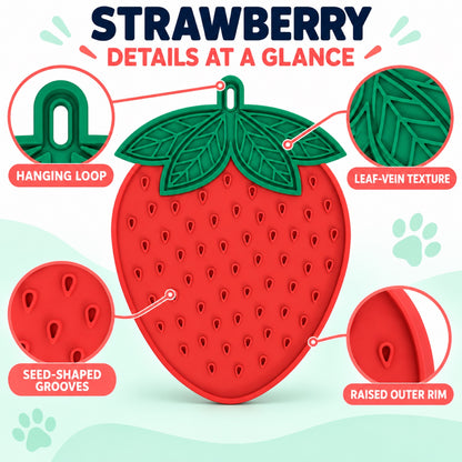 Strawberry-Shaped Silicone Pet Lick Mat, By GAVPEPY image 3 - 2.jpg