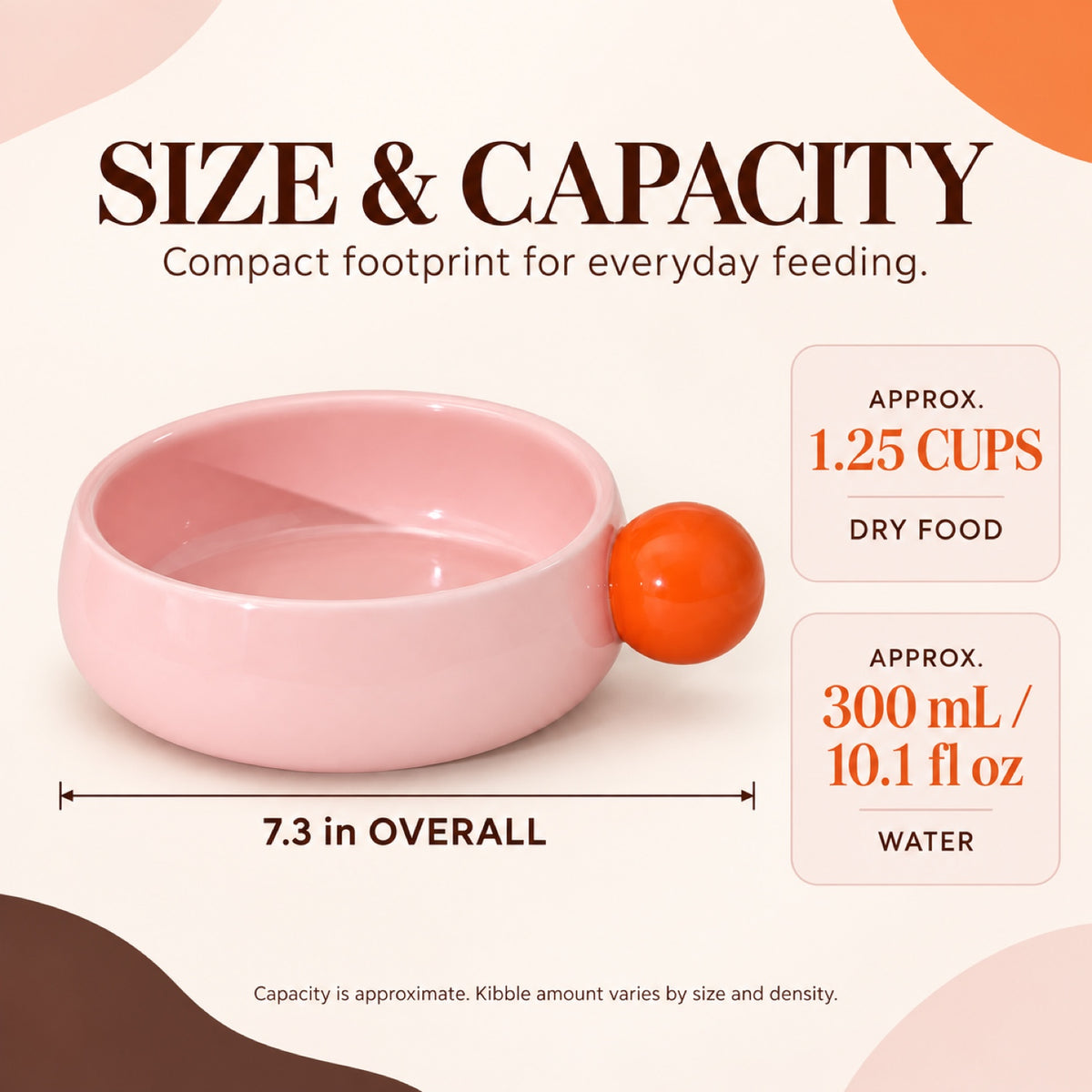 Candy-Color Ceramic Pet Bowl, 2 Colors, 18.5 cm, By GAVPEPY image 3 - 2.jpg