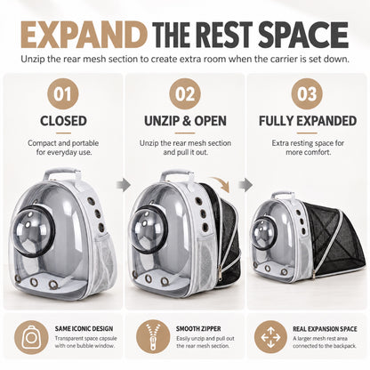 Transparent Space Capsule Pet Backpack, 7 Colors, By GAVPEPY image 3 - 2.jpg