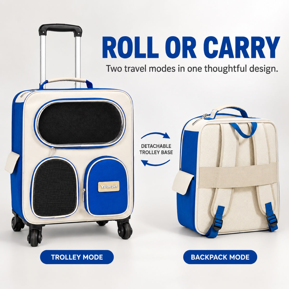 Large Rolling Pet Backpack with Trolley, 4 Colors, By GAVPEPY image 3 - 2.jpg