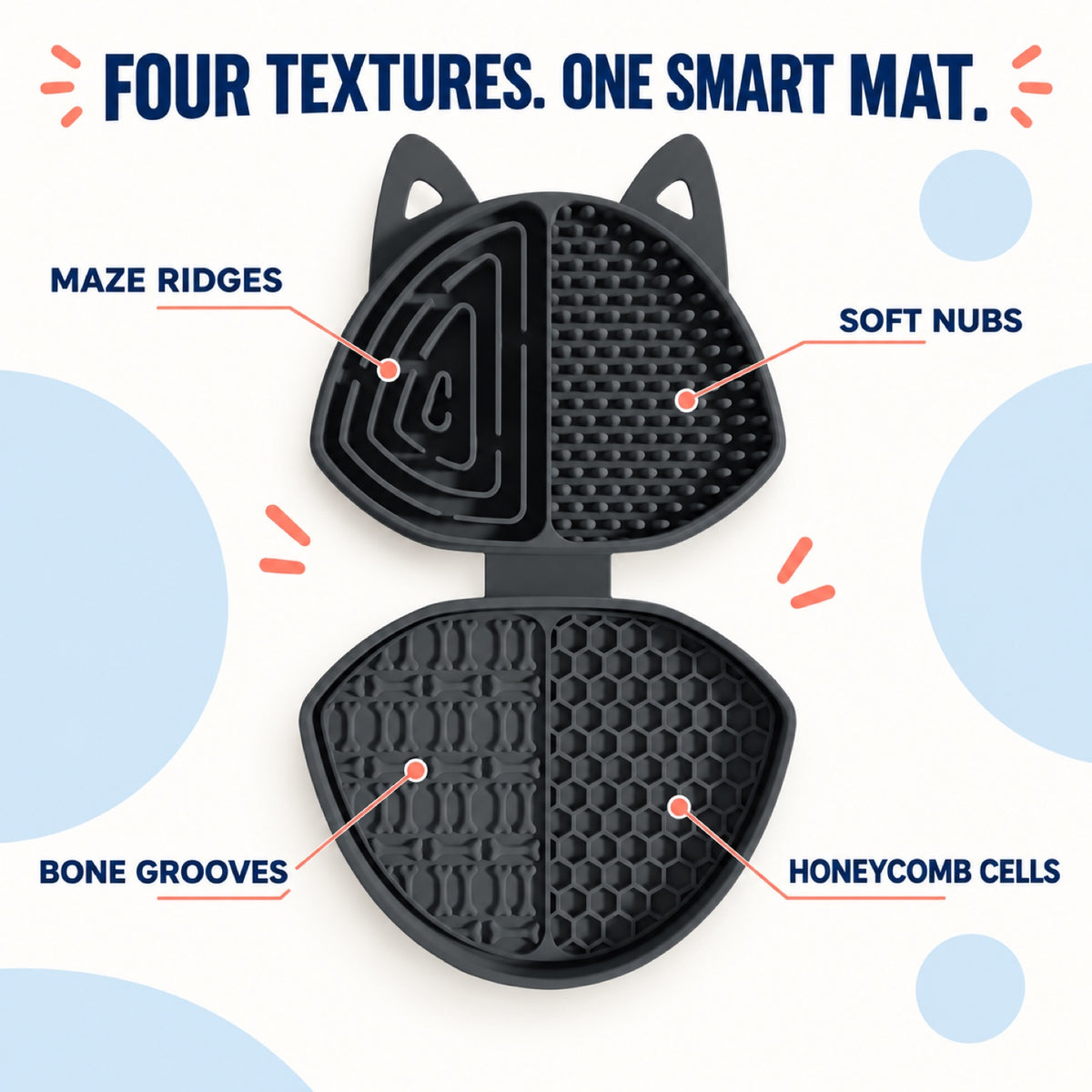 Folding Dog-Shaped Silicone Pet Lick Mat, 3 Colors, By GAVPEPY image 3 - 2.jpg