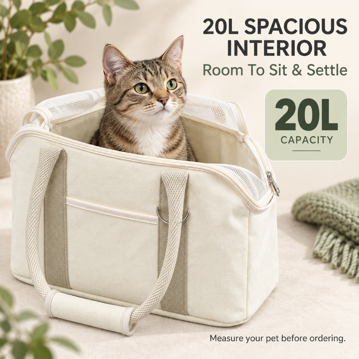 20 L Canvas Pet Tote Carrier, 2 Colors, By GAVPEPY image 3 - 2.jpg