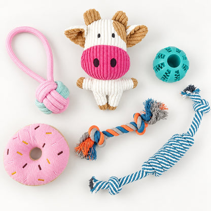 Rope Dog Toy Set, Cotton Rope Chew, Tug And Fetch Toys, 5 Pack Options, By GAVPEPY image 2 - 2.jpg