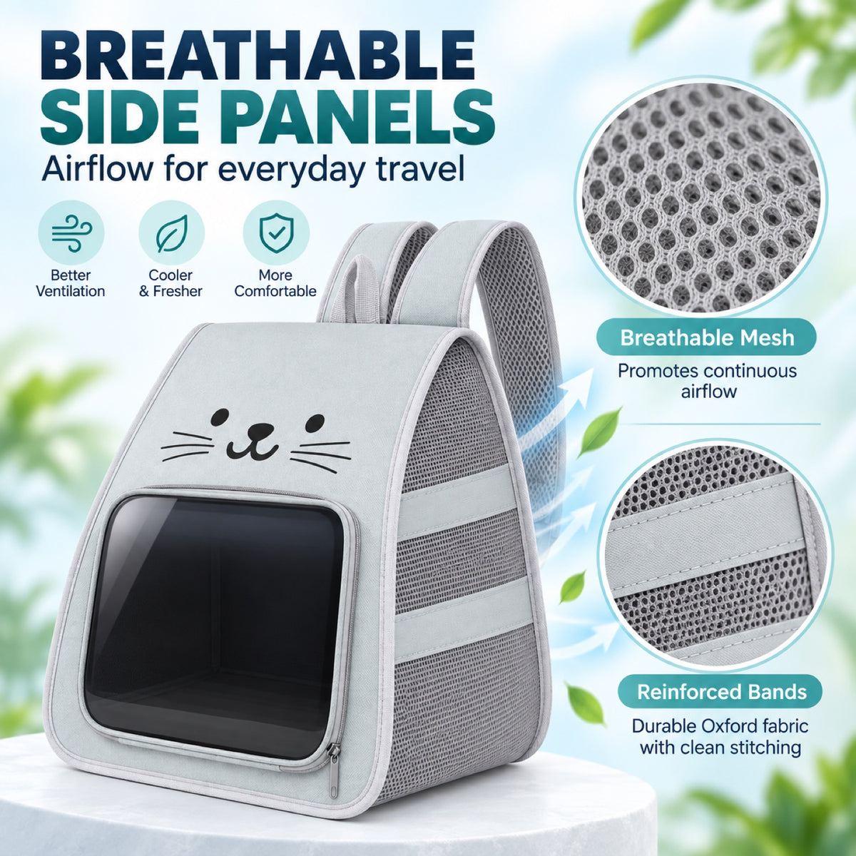Foldable Transparent Pet Carrier Backpack, 4 Colors, By GAVPEPY image 3 - 2.jpg
