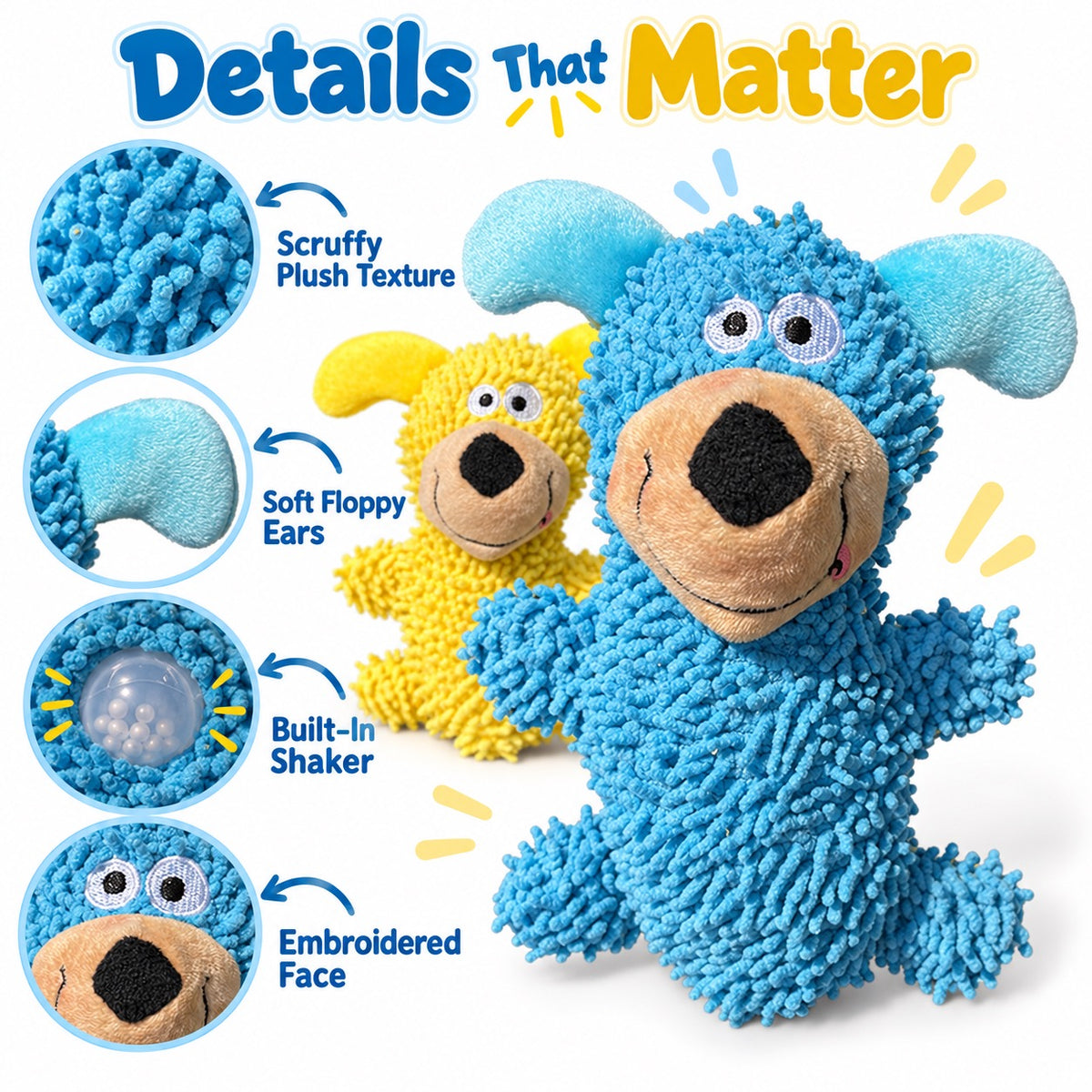 牛津布 Plush Squeaky Dog Toy, 2 Styles, By GAVPEPY image 3 - 2.jpg