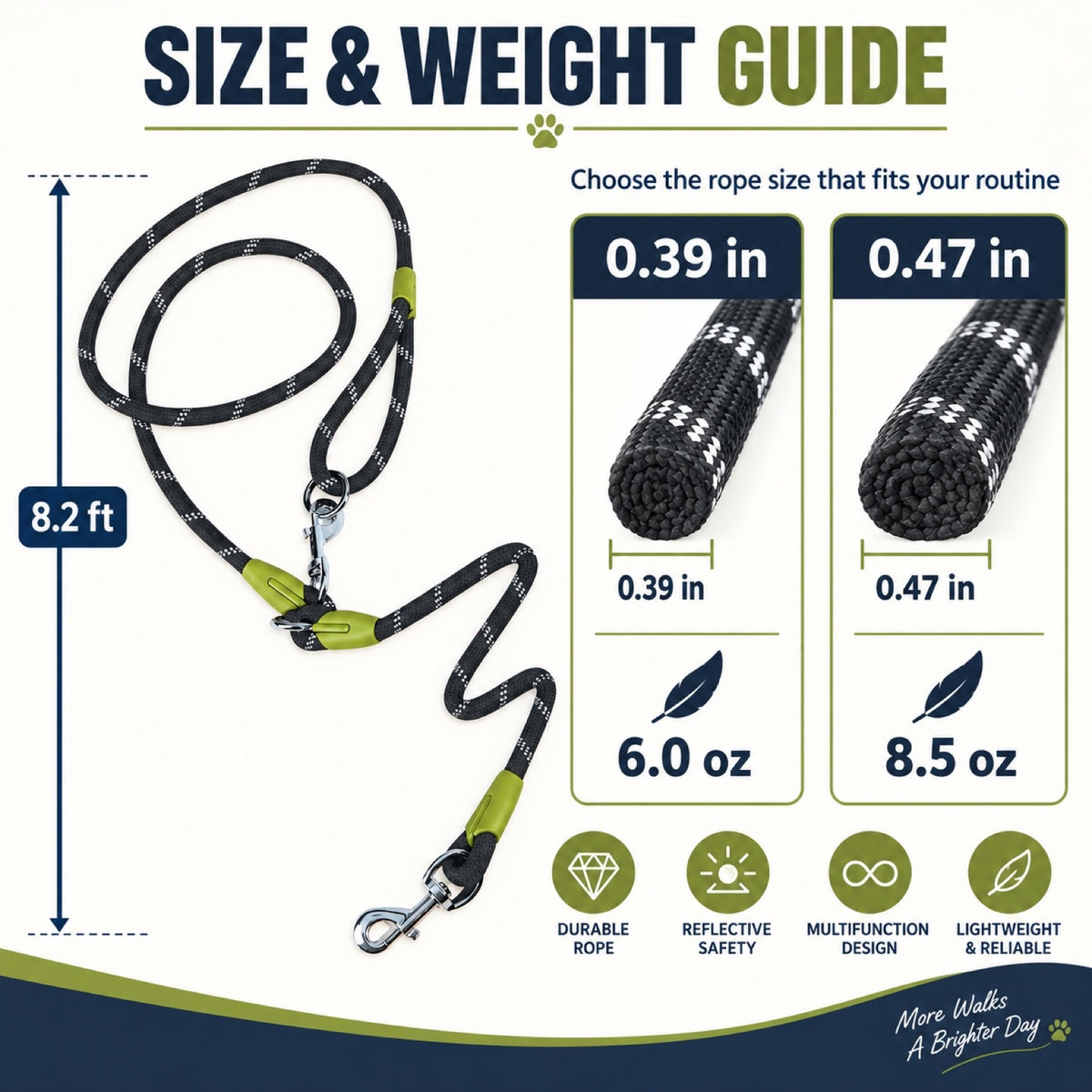 Reflective Hands-Free Running Dog Leash, 9 Colors and 2 Widths, By GAVPEPY image 3 - 2.jpg