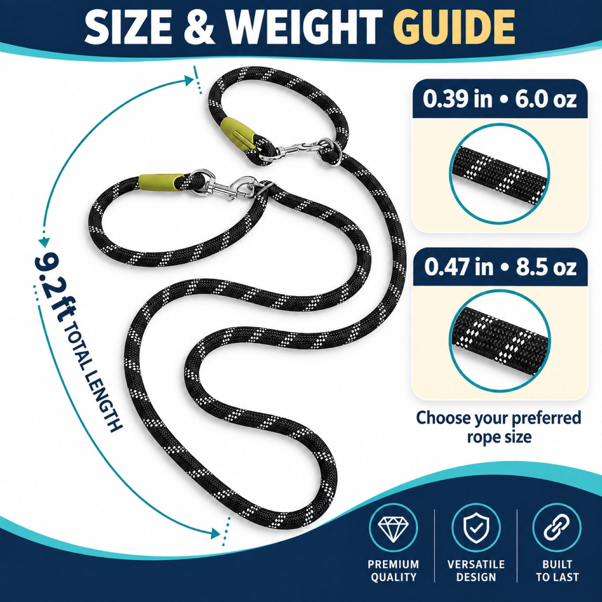 Upgraded Reflective Hands-Free Dog Leash, 4 Colors and 2 Widths, By GAVPEPY image 3 - 2.jpg
