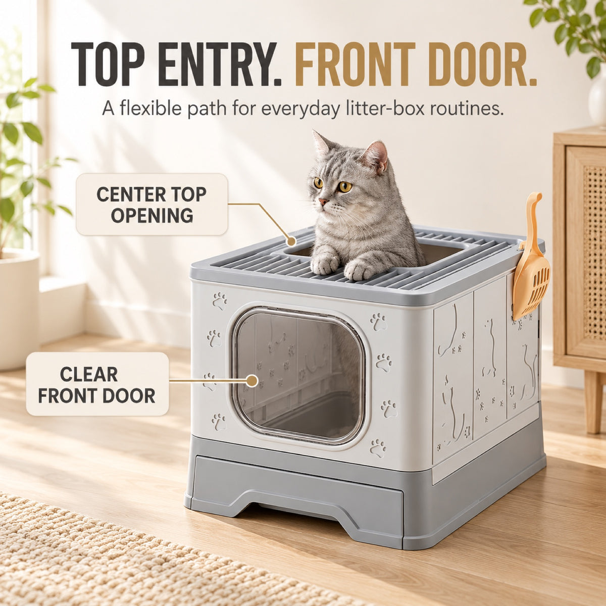 GAVPEPY Foldable High-Sided Cat Litter Box, 2 Options image 3 - 2.jpg