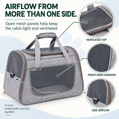 Large Rolling Pet Carrier with Detachable Trolley, 2 Colors, By GAVPEPY image 3 - 2.jpg