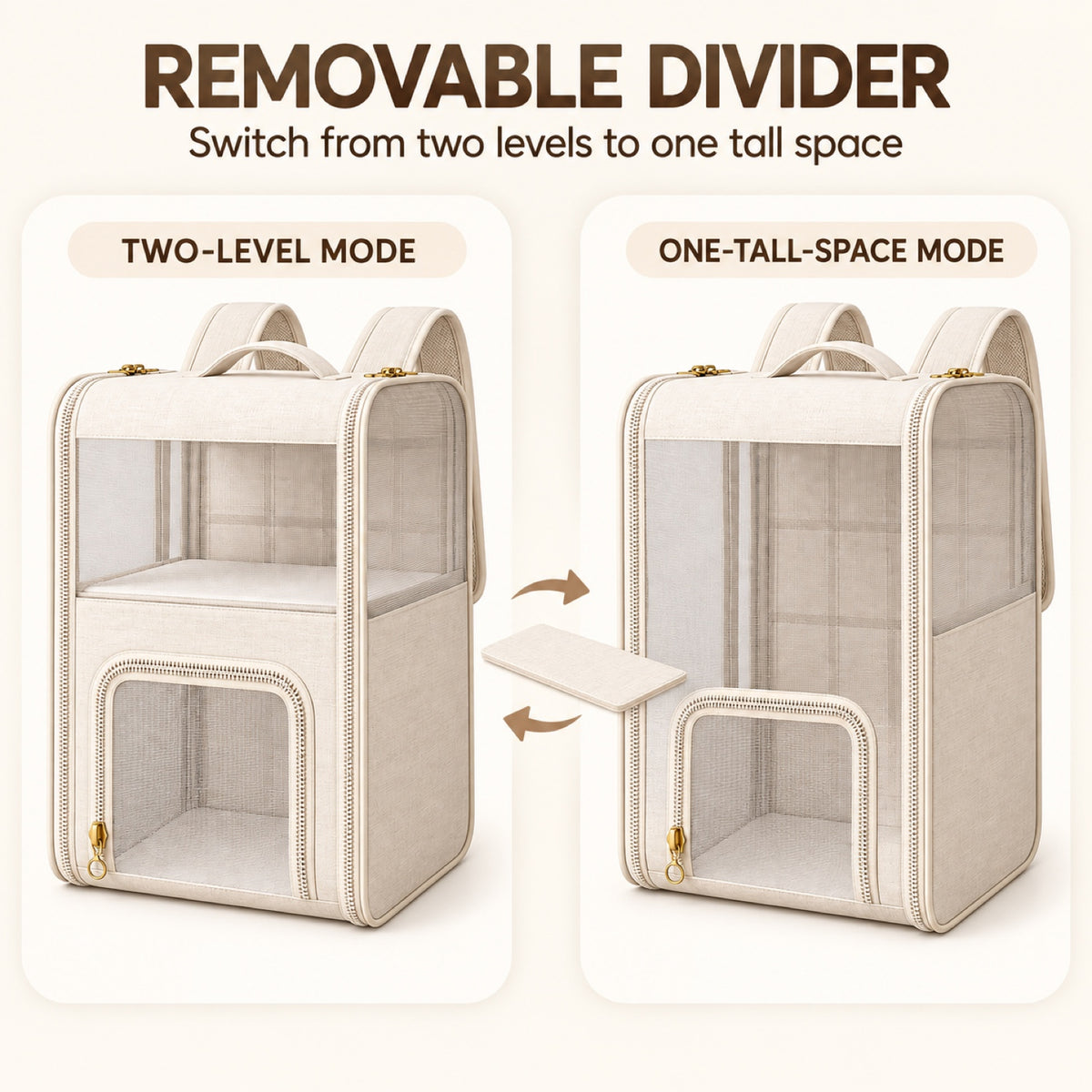 Double-Deck Pet Carrier Backpack with Removable Divider, By GAVPEPY image 3 - 2.jpg