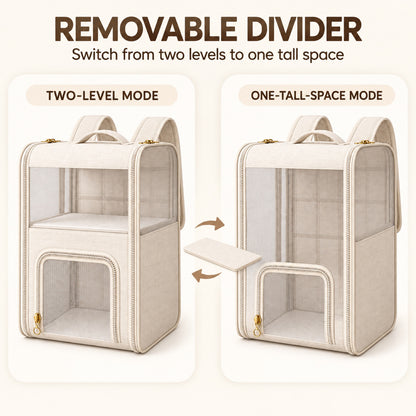 Double-Deck Pet Carrier Backpack with Removable Divider, By GAVPEPY image 3 - 2.jpg