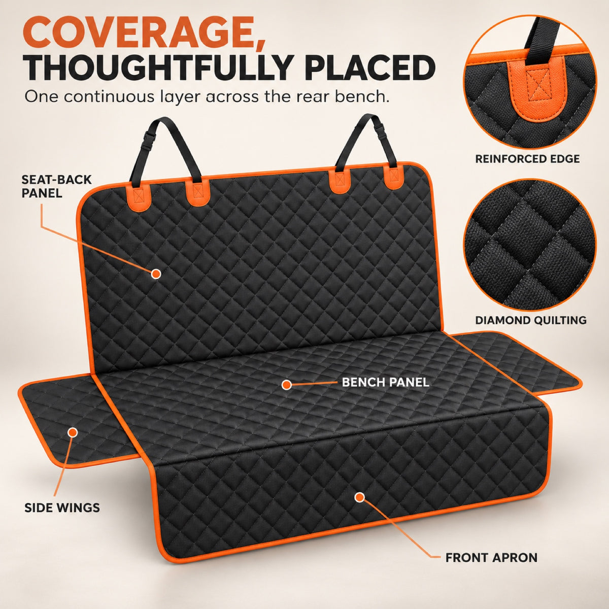 Rear Seat Pet Protector, 2 Trim Colors, By GAVPEPY image 3 - 2.jpg