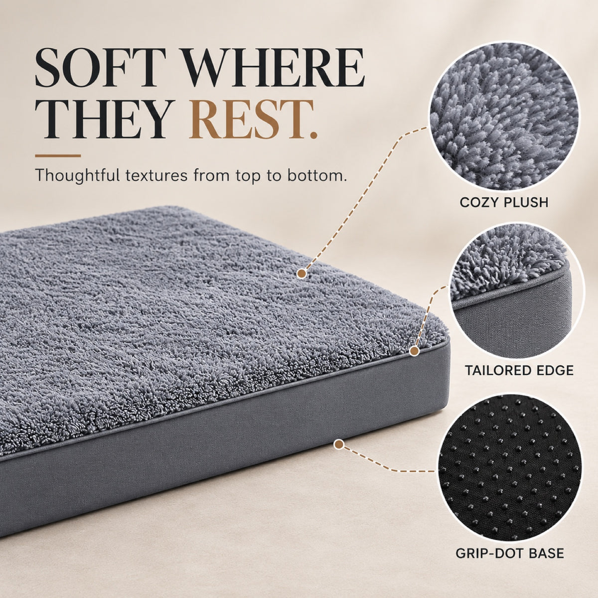 Egg-Crate Foam Pet Bed, 2 Label Styles & 7 Sizes, By GAVPEPY image 3 - 2.jpg