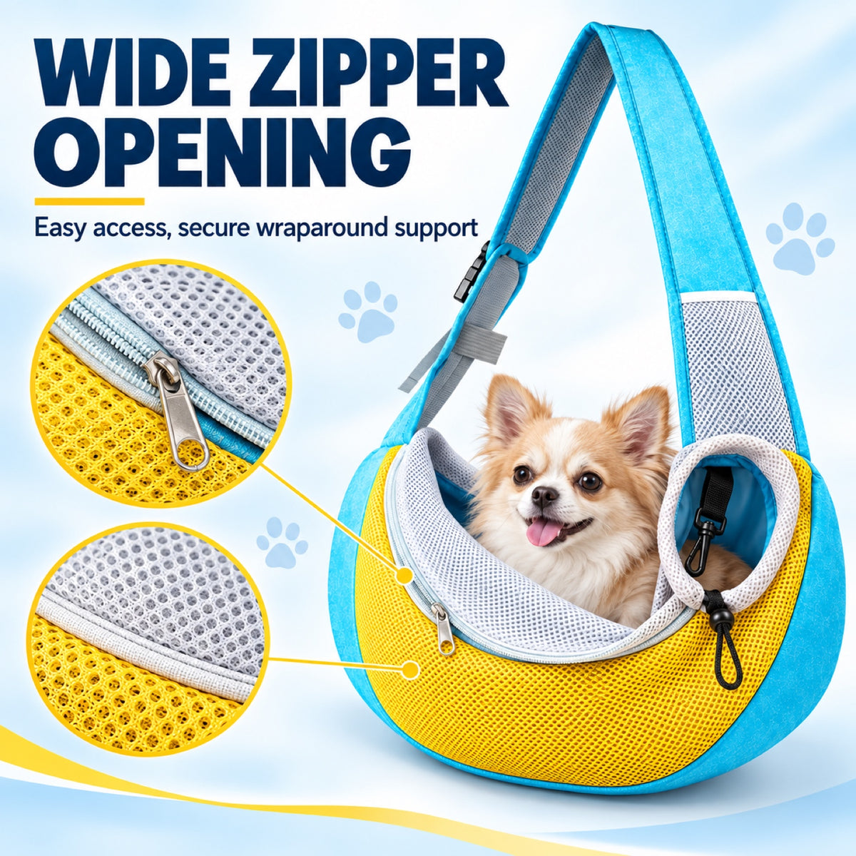 Mesh Pet Sling Carrier, 7 Colors and 2 Sizes, By GAVPEPY image 3 - 2.jpg