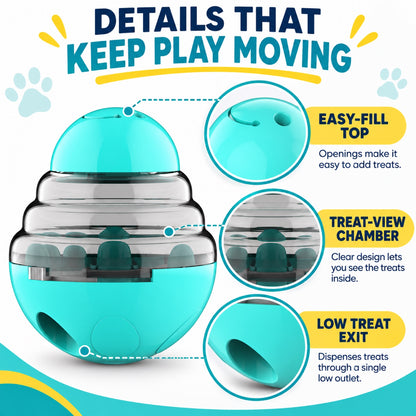 ABS Wobble Treat-Dispensing Dog Toy, 4 Colors, By GAVPEPY image 3 - 2.jpg