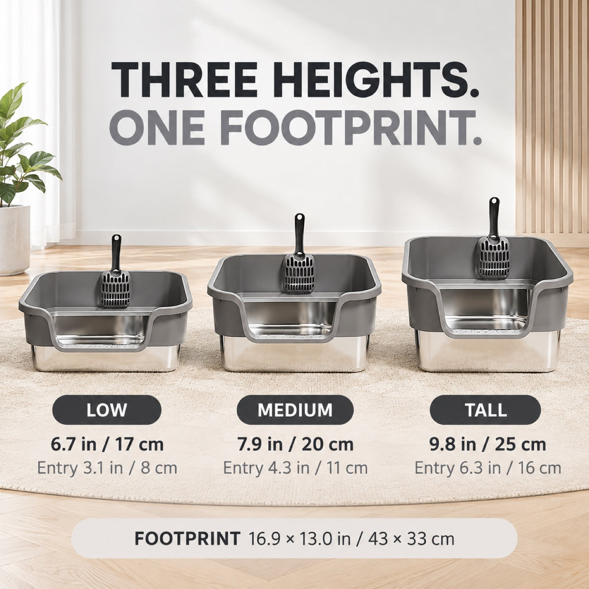GAVPEPY Extra Large Stainless Steel Top-Entry Cat Litter Box, 18 Options image 3 - 2.jpg