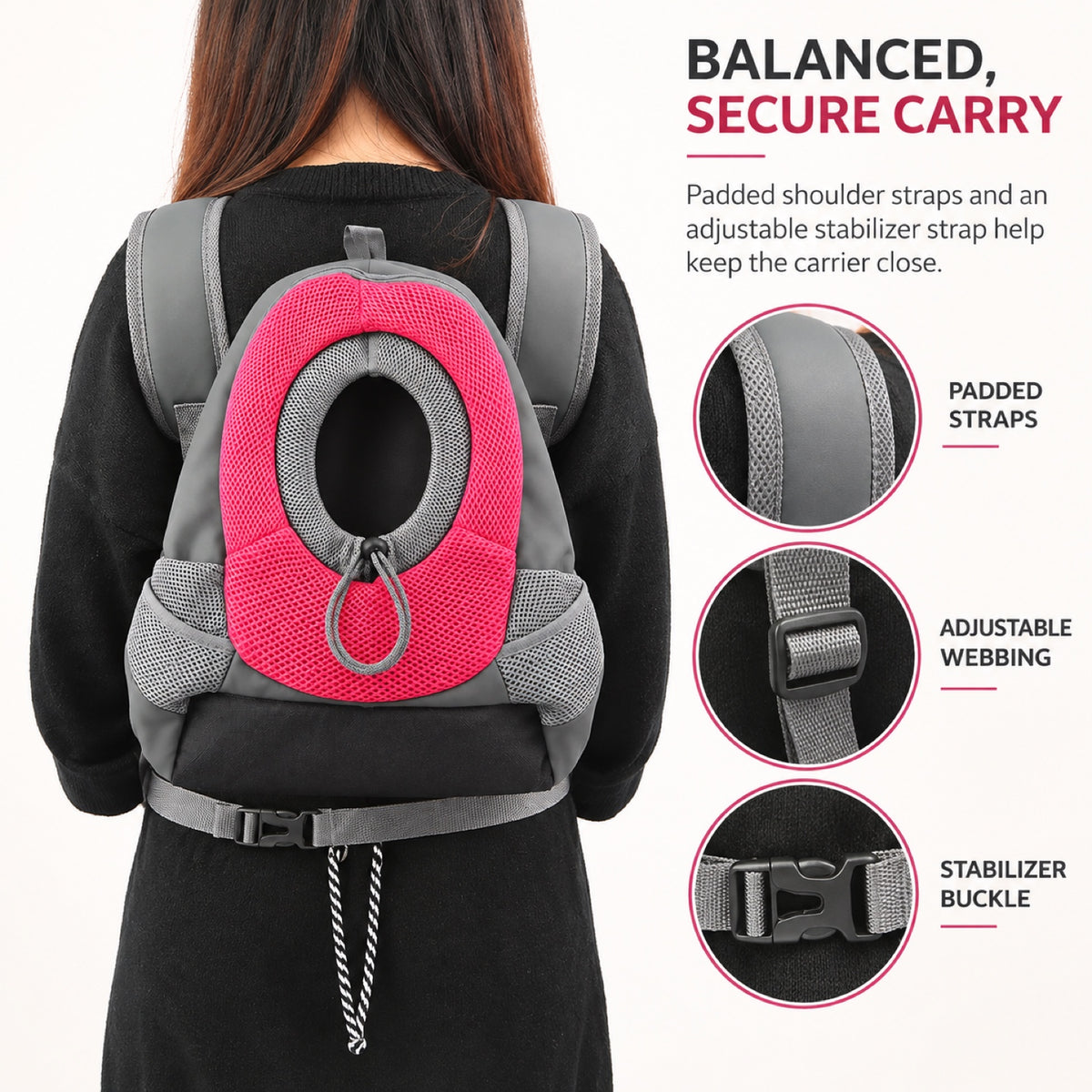 Front Pet Carrier Backpack, 2 Sizes, 6 Colors, By GAVPEPY image 3 - 2.jpg