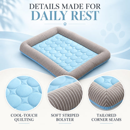 Ice Silk Stripe Cooling Pet Bed, 3 Colors & 4 Sizes, By GAVPEPY image 3 - 2.jpg