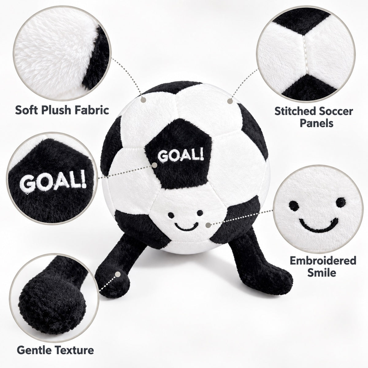 Plush Fabric Squeaky Soccer Dog Toy, 1 Style, By GAVPEPY image 3 - 2.jpg