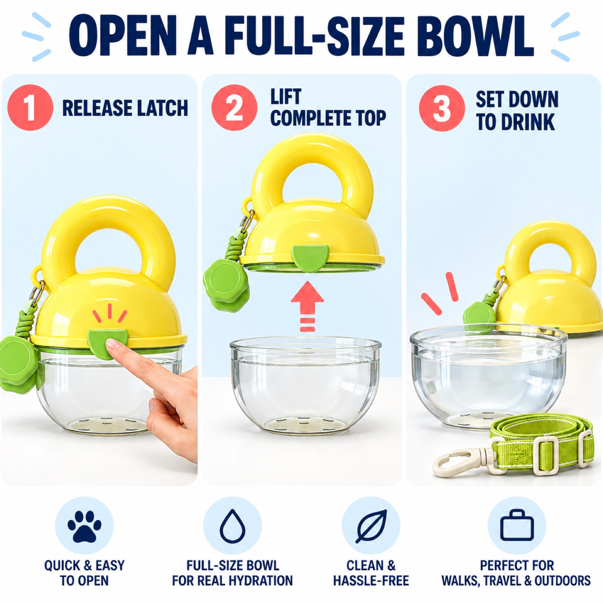 Portable Pet Water Bottle with Shoulder Strap, 450 mL, 2 Colors, By GAVPEPY image 3 - 2.jpg