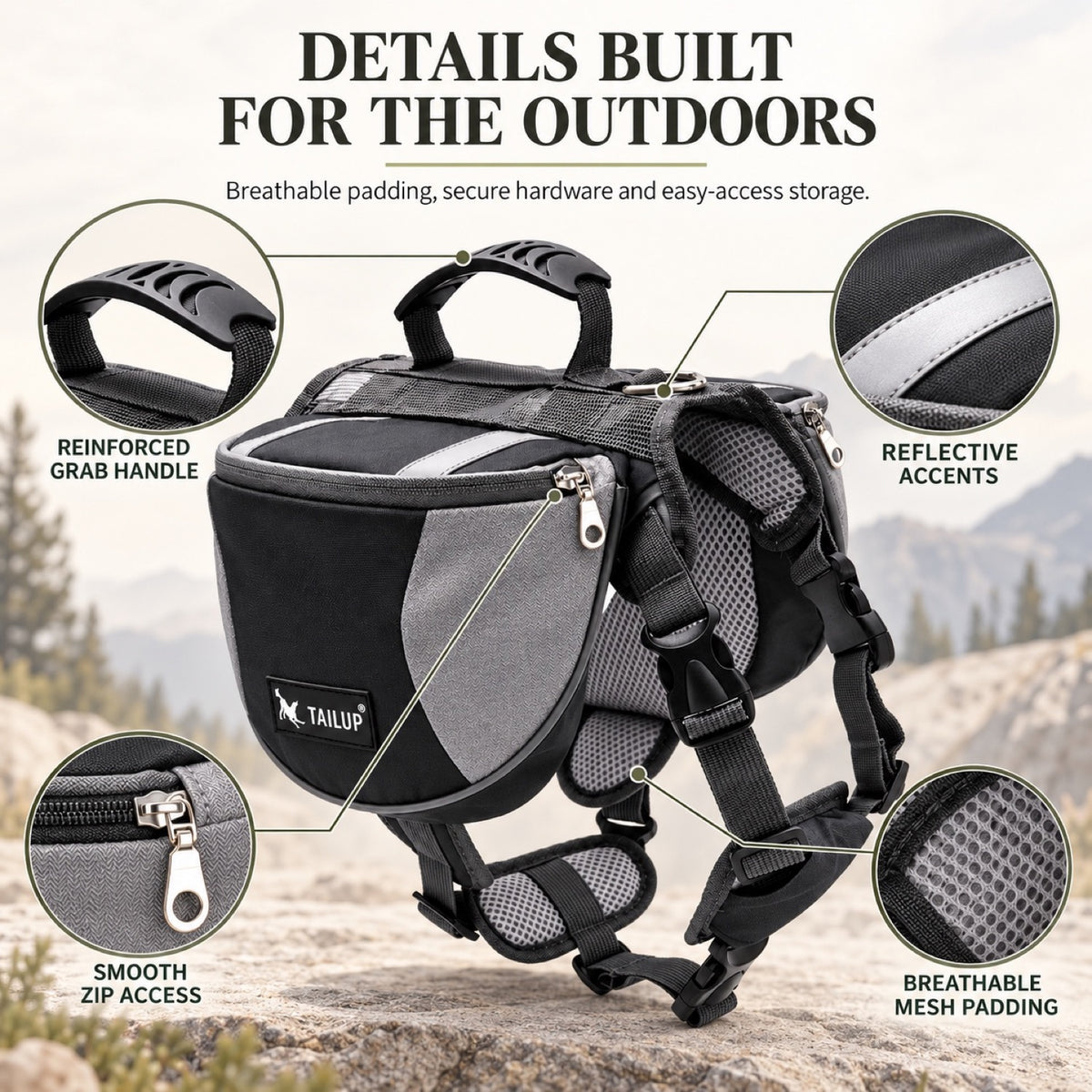 Dog Saddle Backpack, 3 Sizes and 2 Finishes, By GAVPEPY image 3 - 2.jpg