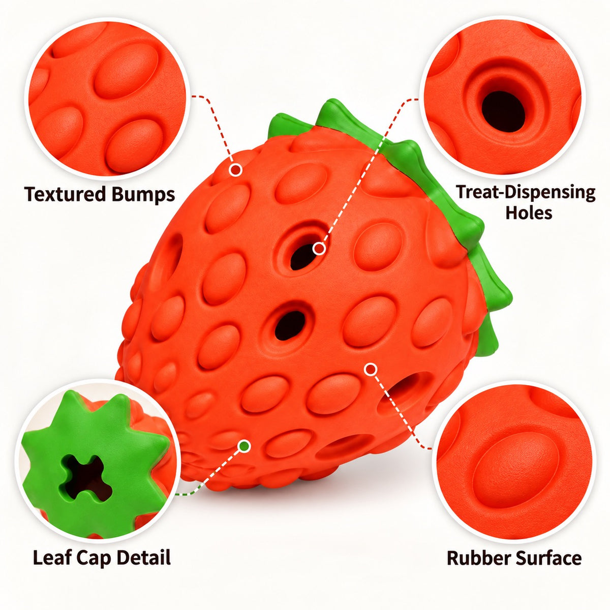 Rubber Treat Dispensing Dog Toy, 1 Style, By GAVPEPY image 3 - 2.jpg