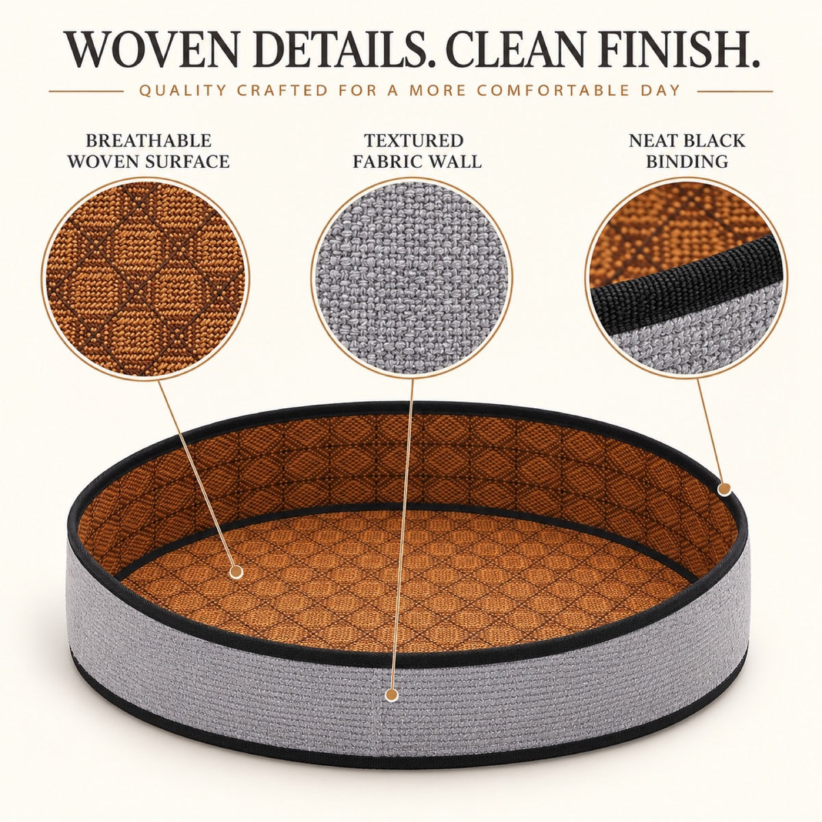Woven Cooling Pet Bed, 4 Colors & 3 Sizes, By GAVPEPY image 3 - 2.jpg