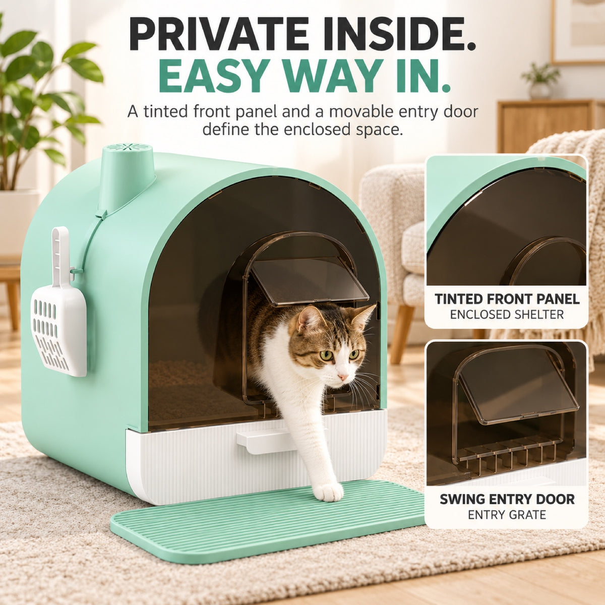 GAVPEPY Drawer Enclosed Cat Litter Box, 6 Options image 3 - 2.jpg