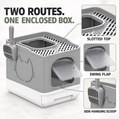 GAVPEPY Top-Entry Drawer Enclosed Cat Litter Box, 2 Options image 3 - 2.jpg