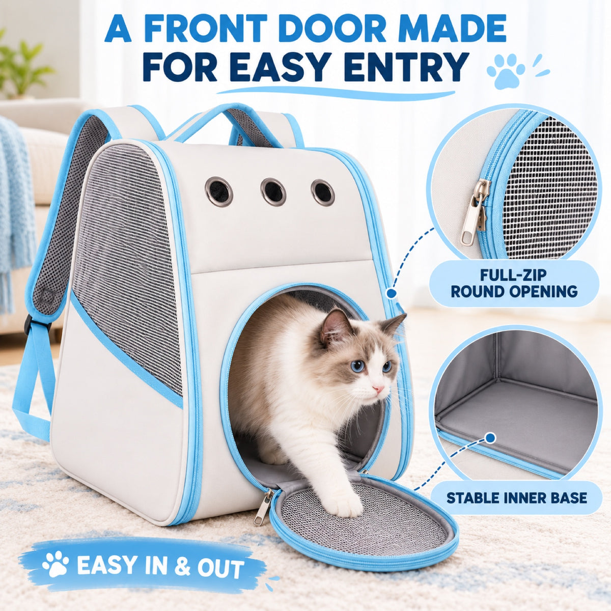 Reinforced Foldable Pet Backpack, 2 Colors, By GAVPEPY image 3 - 2.jpg