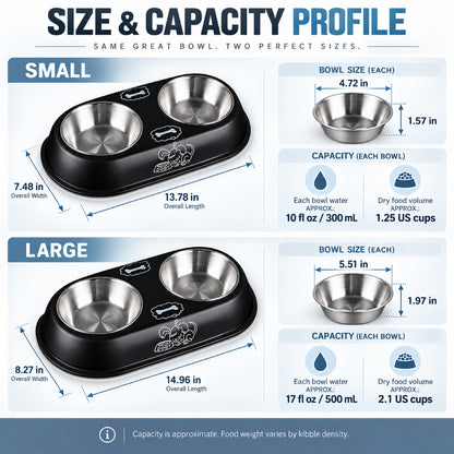 Monkey-Print Double Pet Bowl, 2 Sizes, By GAVPEPY image 3 - 2.jpg