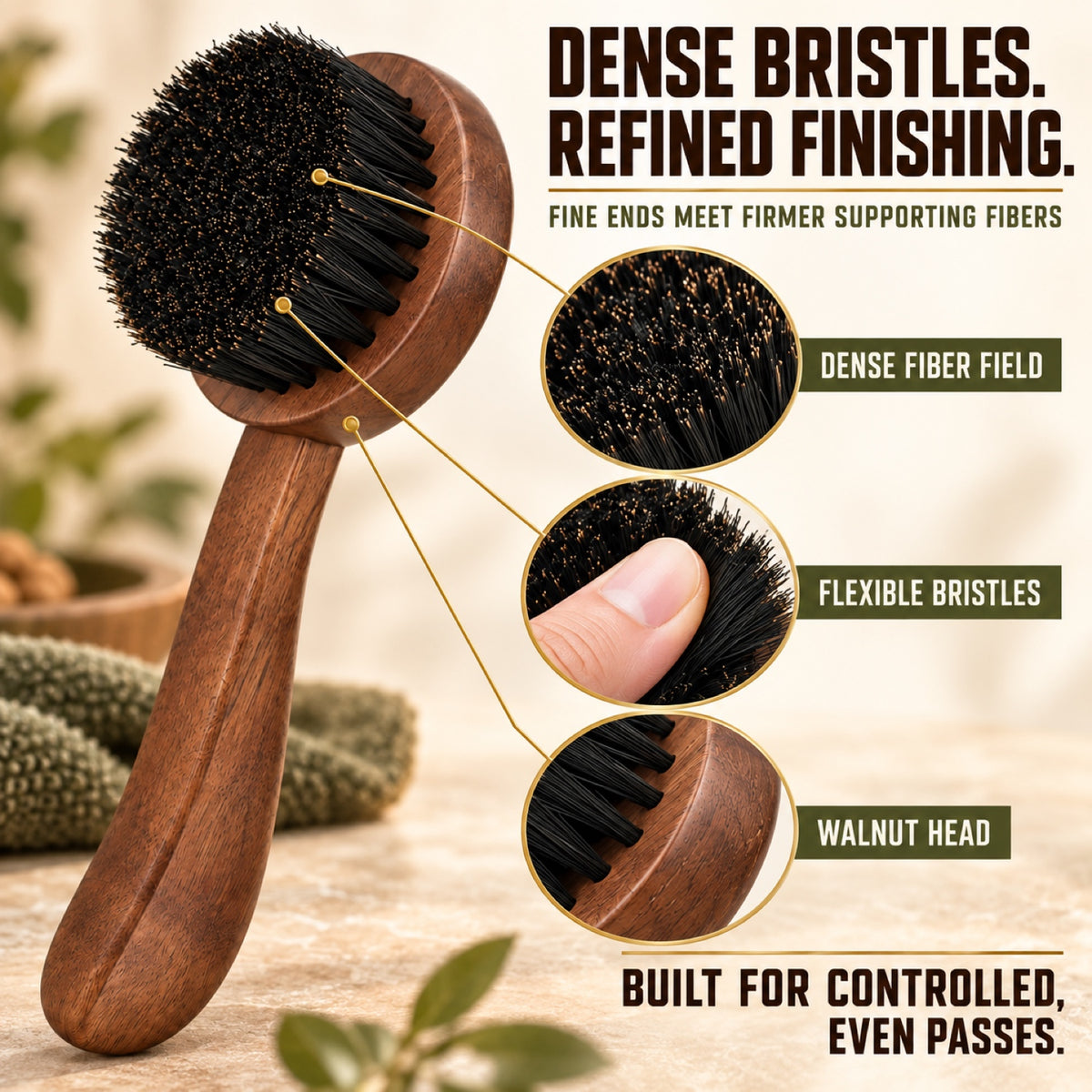 Walnut Wood Pet Bristle Brush, By GAVPEPY image 3 - 2.jpg